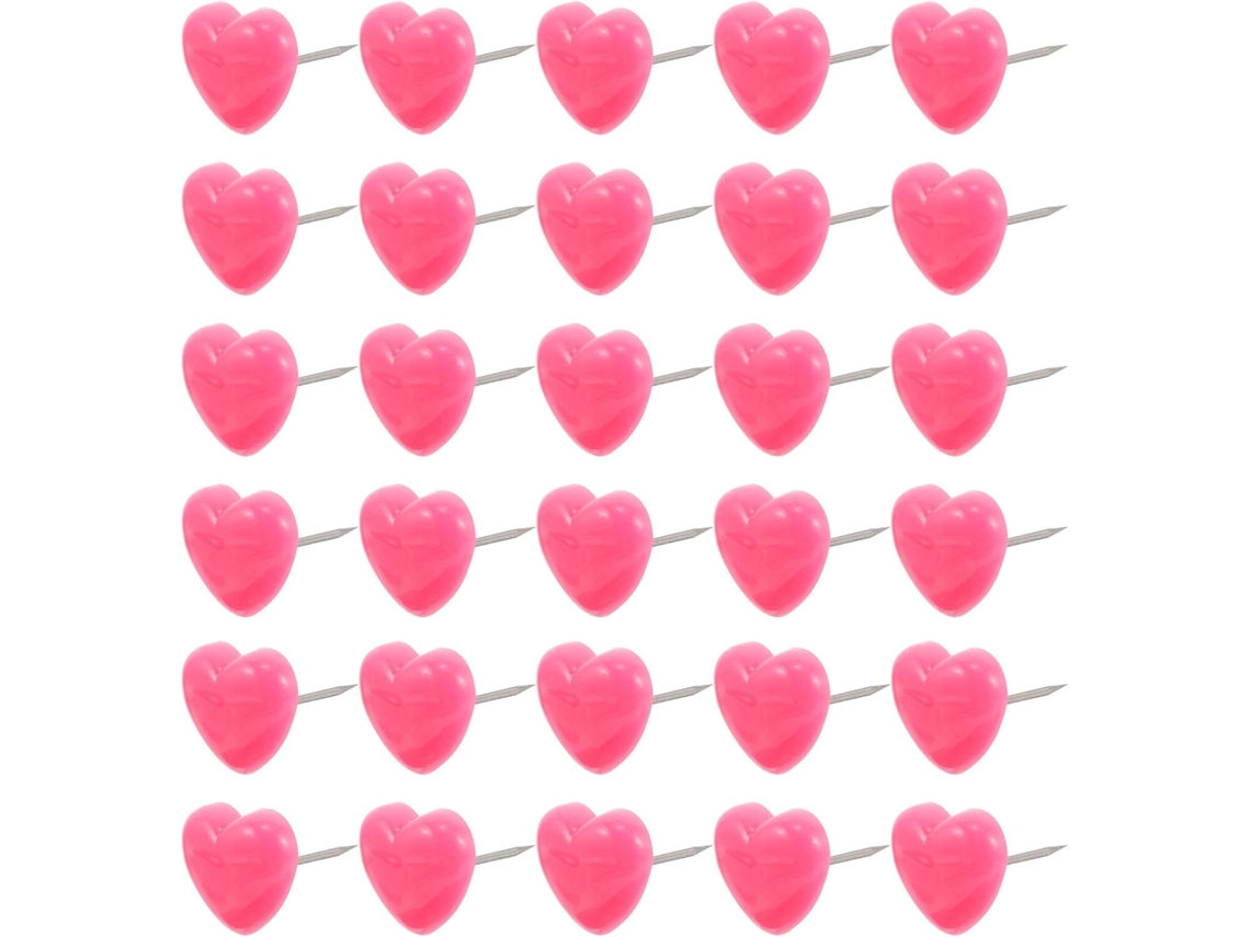100 peças de Alfinetes Fotográficos em Formato de Coração Rosa para Paredes Cortiça, Ideias para Decoração Romântica em Mesas