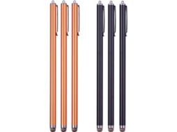 Conjunto de 6 Canetas ANSELF TouchScreens Cellphone 18.5cm 3 Pretas e 3 Douradas
