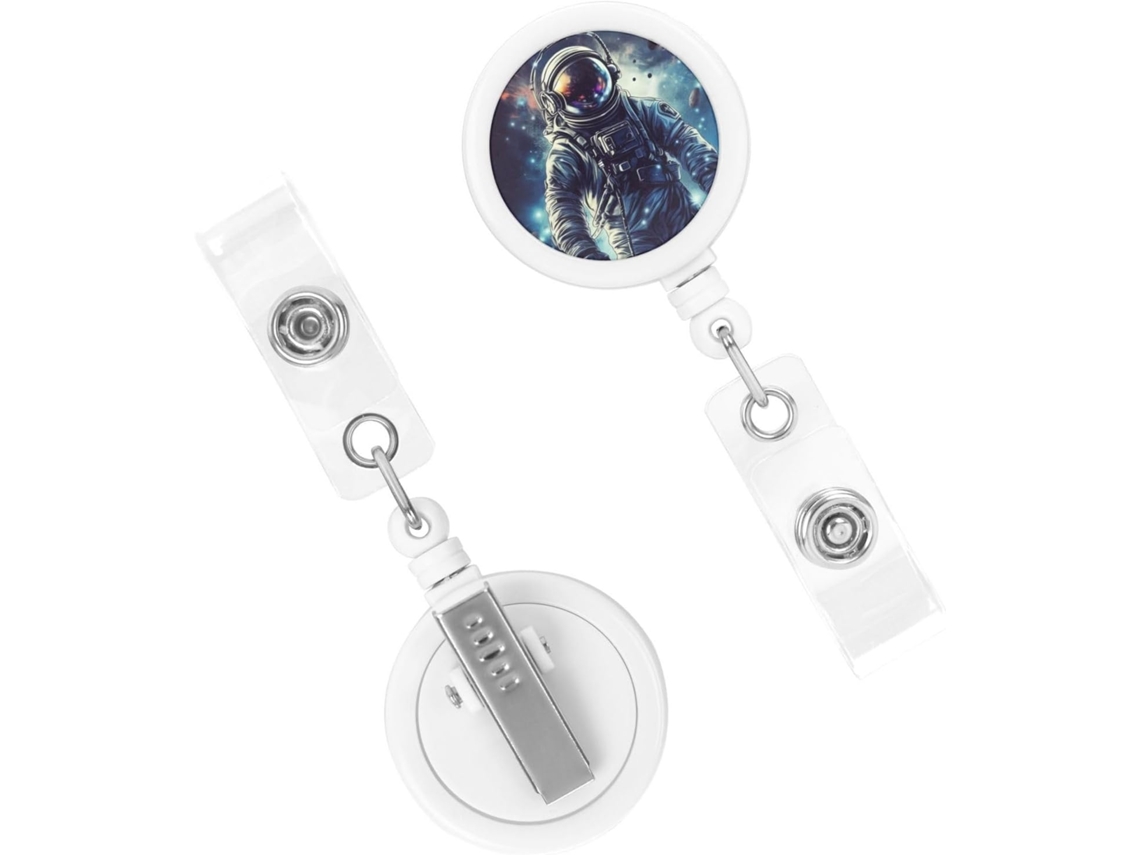 Porta Crachá Retrátil, Carretéis De Identificação Resistentes, Porta Crachá De Astronauta Espacial, Chaveiros Com Clipes