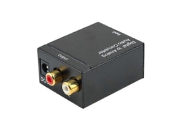 Adaptador conversor de áudio óptico digital Toslink SPDIF coaxial para analógico Slowmoose com cabo de fibra
