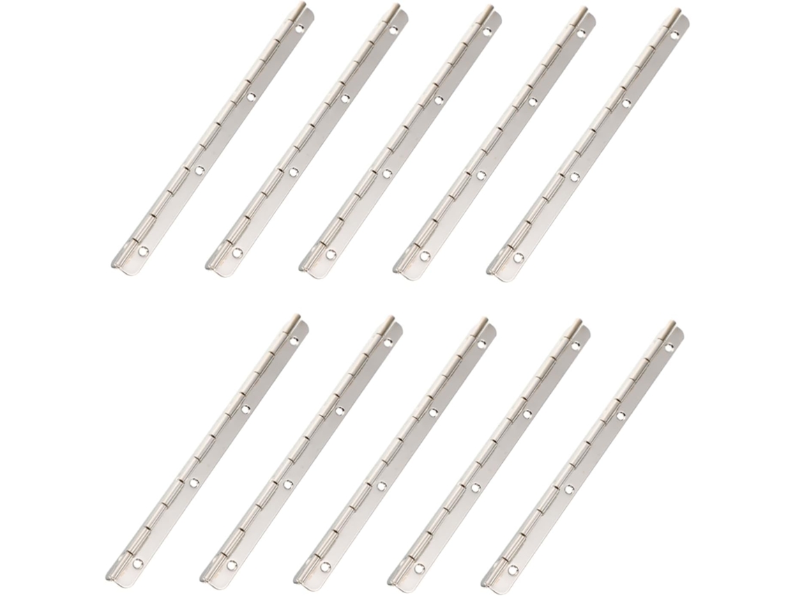 Conjunto De 10 Dobradiças Ferro Prateado Para Armários, Com Robustas