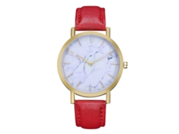 Reloj De Pulsera De Cuero Moderno Zhoulianfa Unisex De Cuarzo Rojo