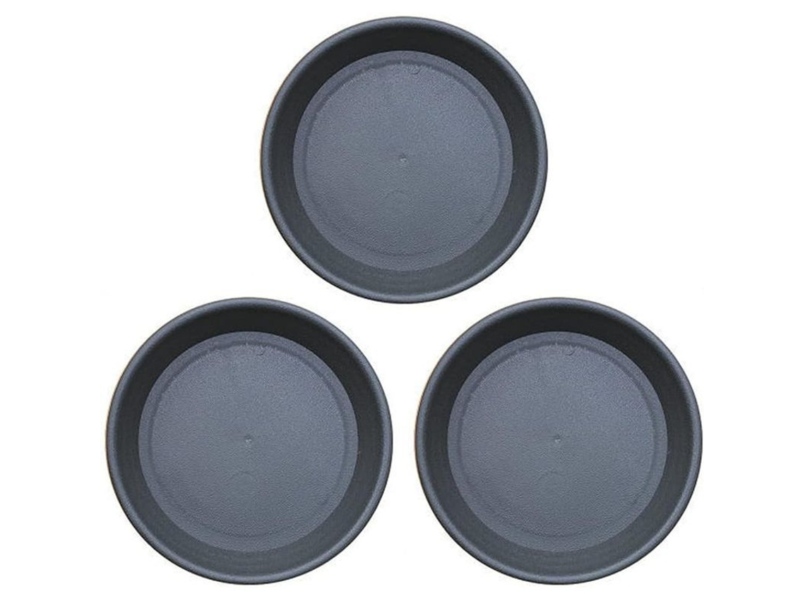 Pratos Para Macetas De Plástico Redondos, 6 Unidades, Antiderramas, Design Grueso, 16cm, Cor Preta