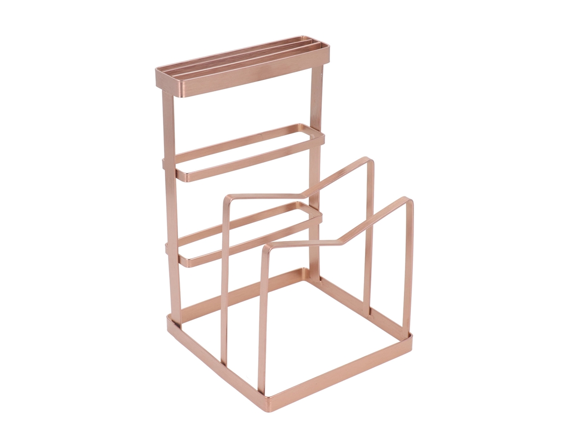 Estanteria Para Tablas De Cortar, Cuchillos Y Tapas De Ollas Para Cocina Oro Rosa
