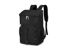 Mochila Térmica De Grande Capacidade E À Prova De Vazamentos Com Compartimento Isolado Para Lanche, Ideal Para Camping, Trilhas E Praia (preta).