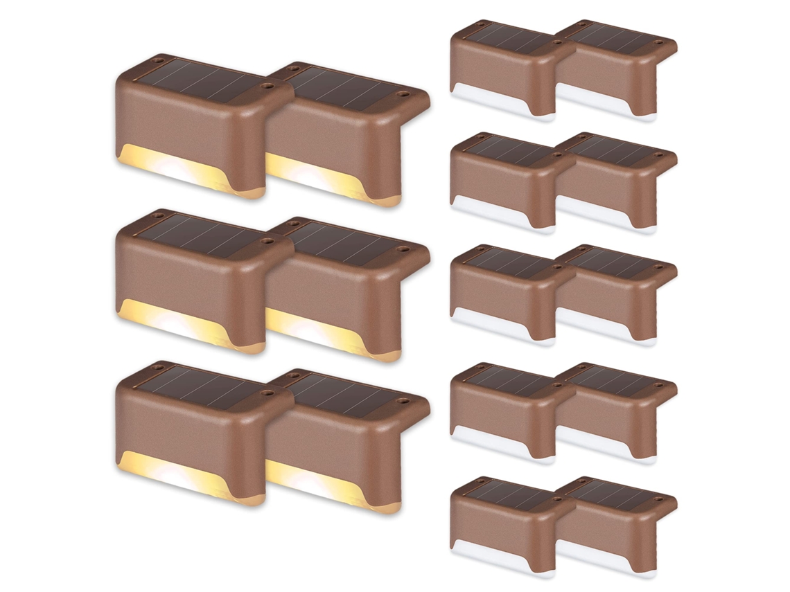 Kit com 16 Luminárias AQUAFORGE para Cerca e Escadas com Branco Quente e Bronze
