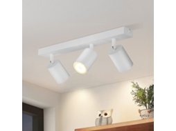Zmh 3 Spots Máx. 25 W Gu10 Branco 350° Giratório Estilo Industrial Luz De Teto Luz De Parede Adequada Para Sala De Estar, Quarto E Cozinha