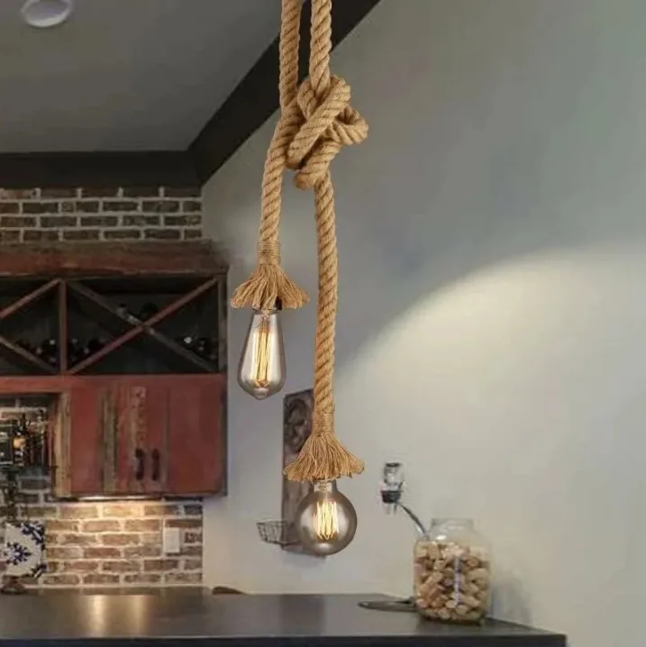 Candeeiro Suspenso Industrial E27 Duplo Para Sala E Bar