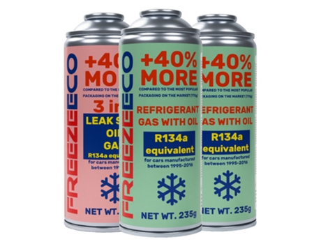 Kit De Substituição Freezeeco 2x R134a Refrigerante A/c 3 Em 1 Com Óleo E Vedante