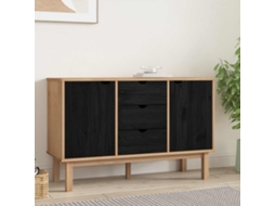 Vidaxl Buffet Otta Preto 113,5 X 43 X 73 Cm Madeira De Pinho Maciça