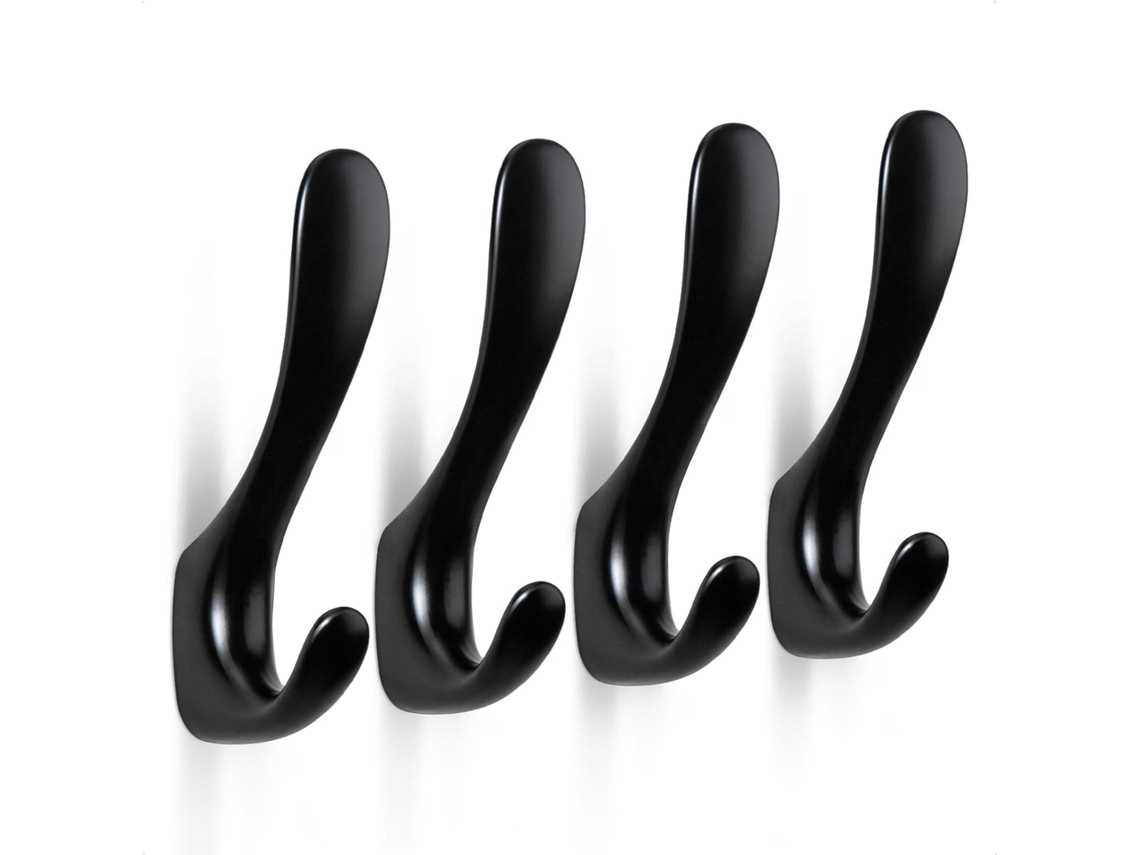 Conjunto De 4 Ganchos De Parede Em Liga De Zinco Para Casacos, Chapéus E Cachecóis, Ganchos Individuais Grandes E Resistentes, Para Pendurar Casacos