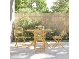 Vidaxl 5 Pcs Conjunto De Jantar Para Jardim Bambu