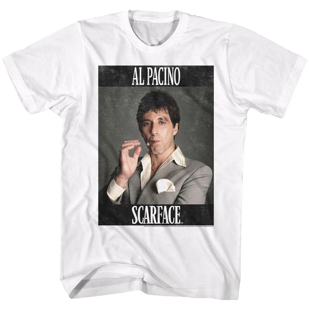 Unisex Adult T-shirt Rockinstone Scarface Movie Pacino White Sizes