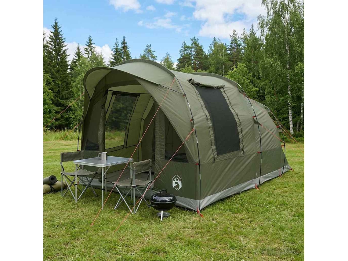 Vidaxl Tenda Túnel Verde-azeitona 400 X 260 X 200 Cm Poliéster E Aço