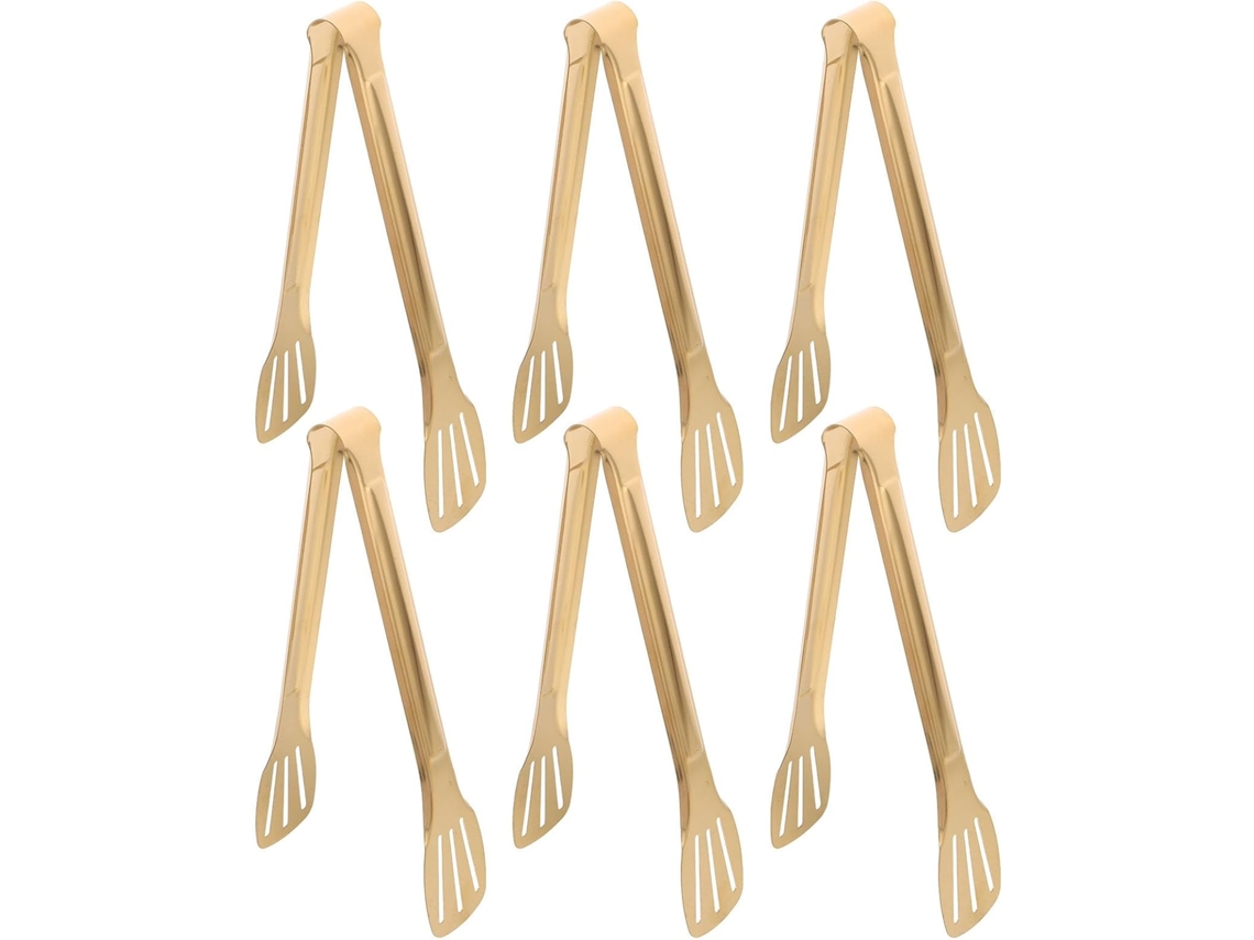 Conjunto De 6 Pinças Para Churrasco Em Aço Inoxidável Com Cabo Antiderrapante E Próprias Lava Louças, Ideais Para