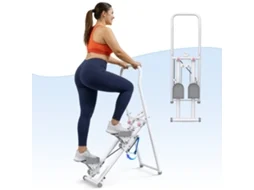 Stepper Vertical Dobrável Merach, 2 Níveis De Resistência, 3 Posições De Pedal Ajustáveis, Display Lcd, Carga Máx. 136 Kg, Branco
