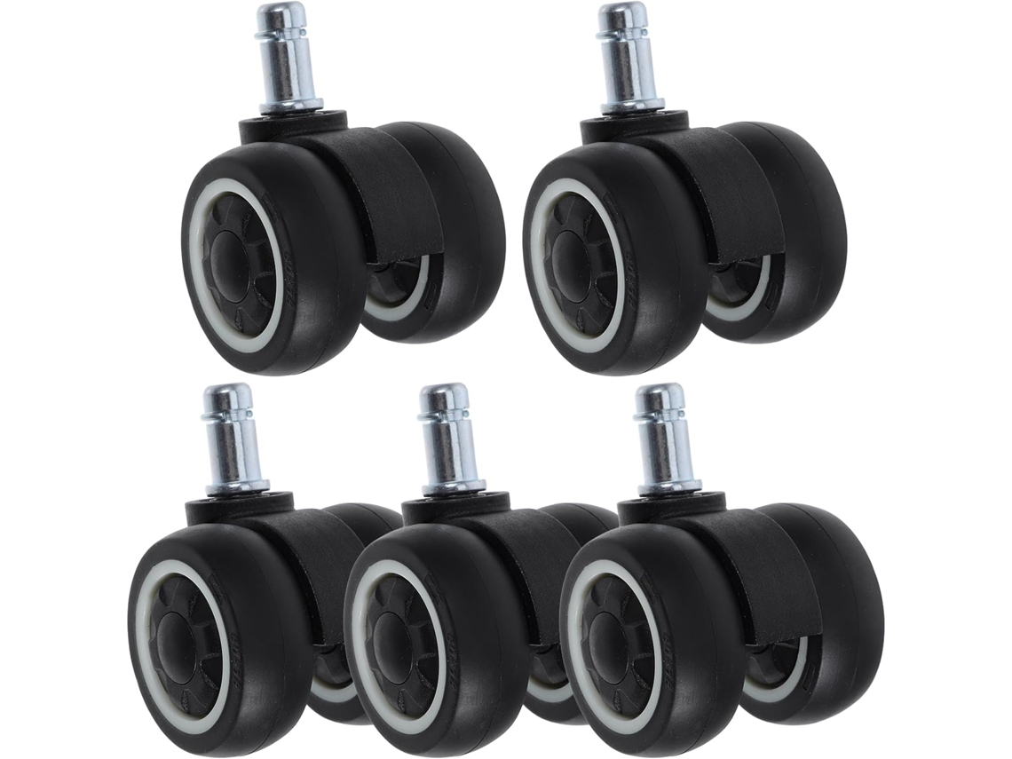 Conjunto De 5 Rodízios Giratórios Metal Tpr Para Cadeira Escritório