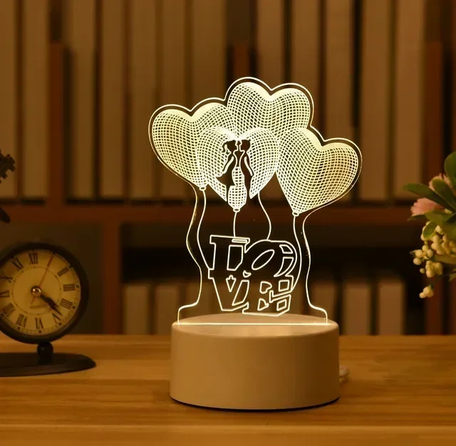 Luminária Led 3d em Acrílico, Pode Ser Usada como Luz Noturna Ou Decoração para Casa. MDUG (luz de 3 Cores)
