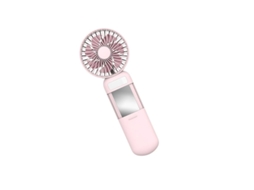 Mini Ventilador Portátil, Recarregável Por Usb, Ventilador De Mão Ajustável de 3 Velocidades Com Espelho e Luz de Preenchimento Led Yizhood (rosa)