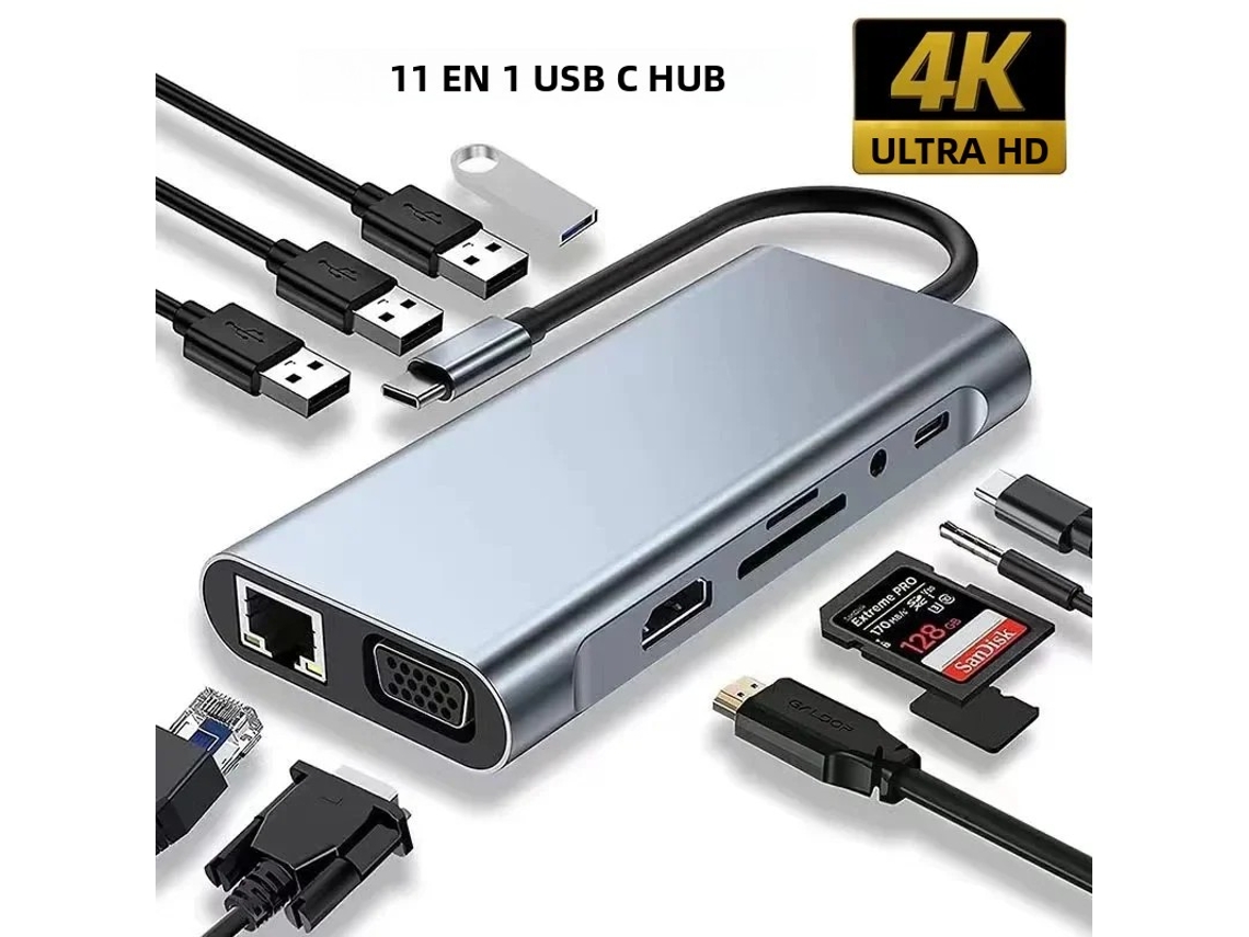 Hub Usb 3 Em 1 (11 Em 1), Divisor Compatível Com Usb-c Para Hdmi