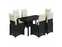 Bistro Set, Bistro Sets Vidaxl Preto Rattan / Vime (150 X 90 X 75 Cm)