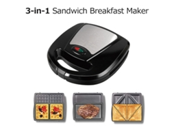 Laxiscreed Máquina De Sanduíche Multifuncional Com Waffles E Grelha Elétrica Em Aço Inoxidável