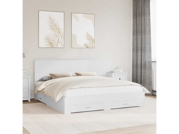 Vidaxl Estrutura da Cama Branco 180 X 200 Cm Madeira Processada