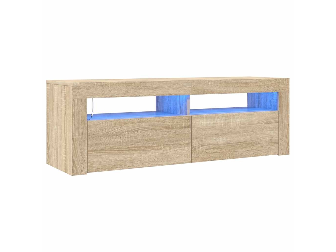 Móvel de TV com luzes LED Carvalho Sonoma MAISON EXCLUSIVE (120x35x40 cm)