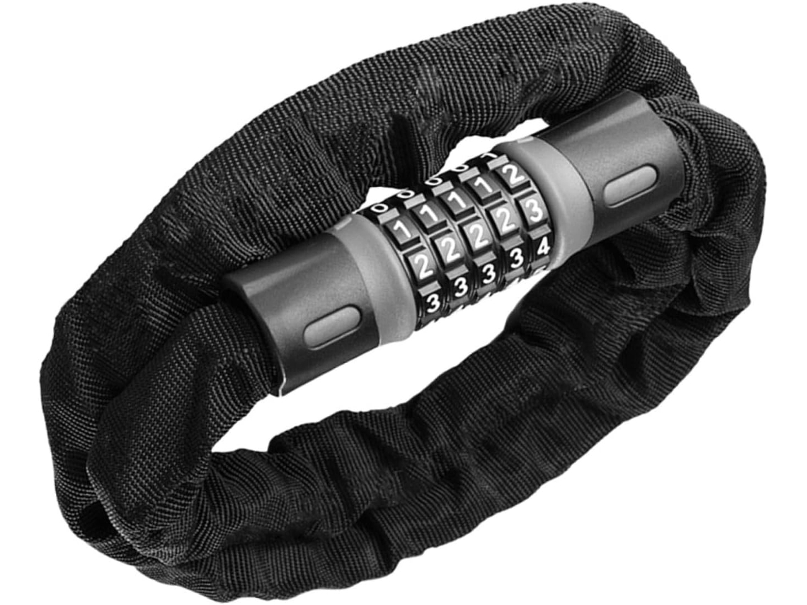 Cadeado De Corrente Para Bicicleta Com Combinação Preta, 1,2 M, 5