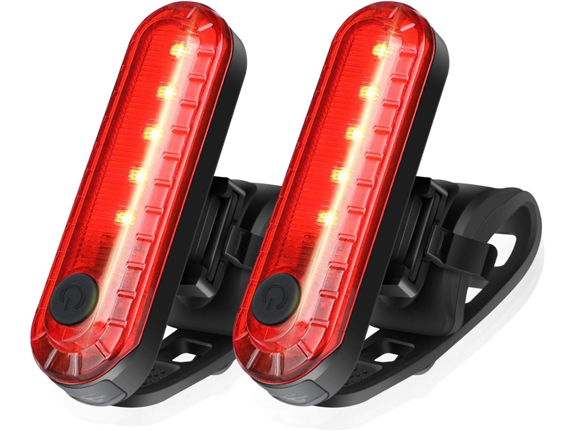 Kit Com 2 Lanternas Traseiras De Led Recarregáveis via Usb Para Bicicleta, Brilhantes E Resistentes. Aquaforge