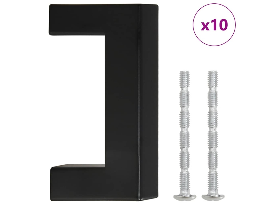Cabinet Handle, Cabinet Handles Vidaxl Preto Aço Inoxidável (64 Mm)