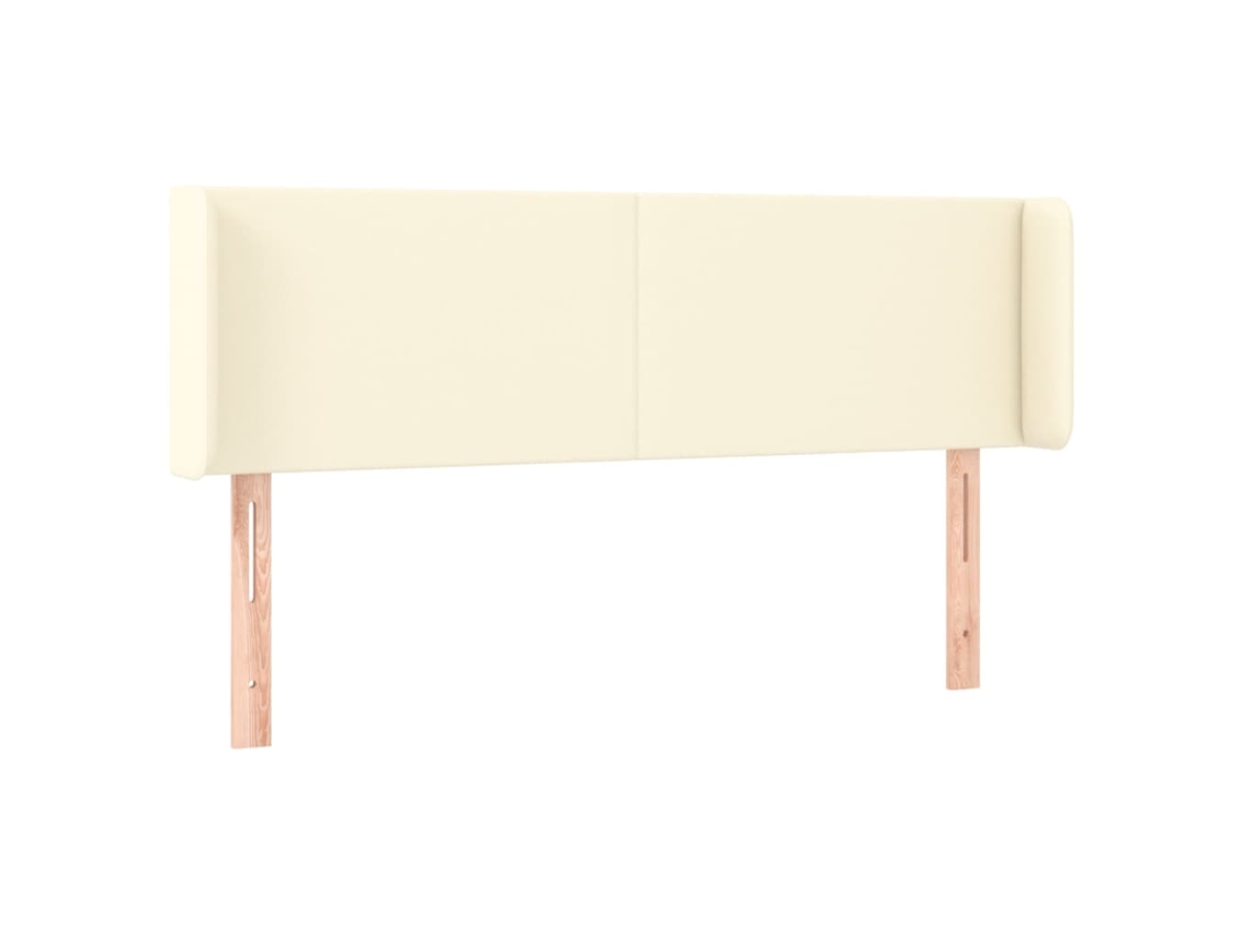 Cabeceira de cama com abas couro artificial 147x16x78/88cm creme MAISON EXCLUSIVE