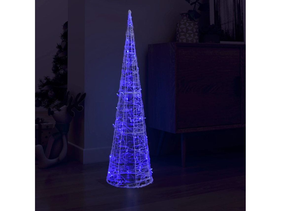 Vidaxl Pirâmide De Iluminação Decorativa Com Leds Acrílico 120 Cm Azul