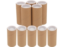 Pacote com 10 Tubos de Papel Kraft Cáqui Seguros e Práticos, Unidades, Resistentes a Rasgos, Ideais para Moeda