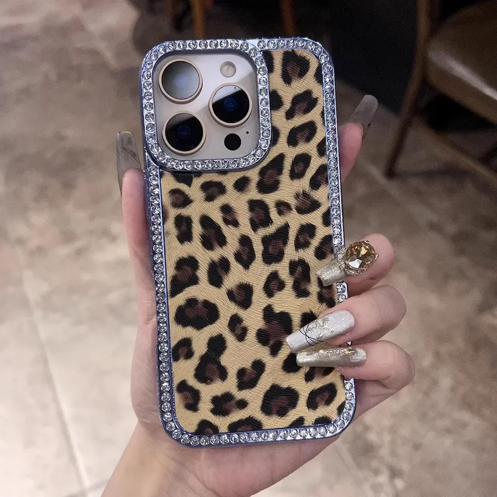 Capa Para Celular Com Estampa De Pele Sintética (azul Para Iphone 13 Pro), Resistente A Choques E Impactos.