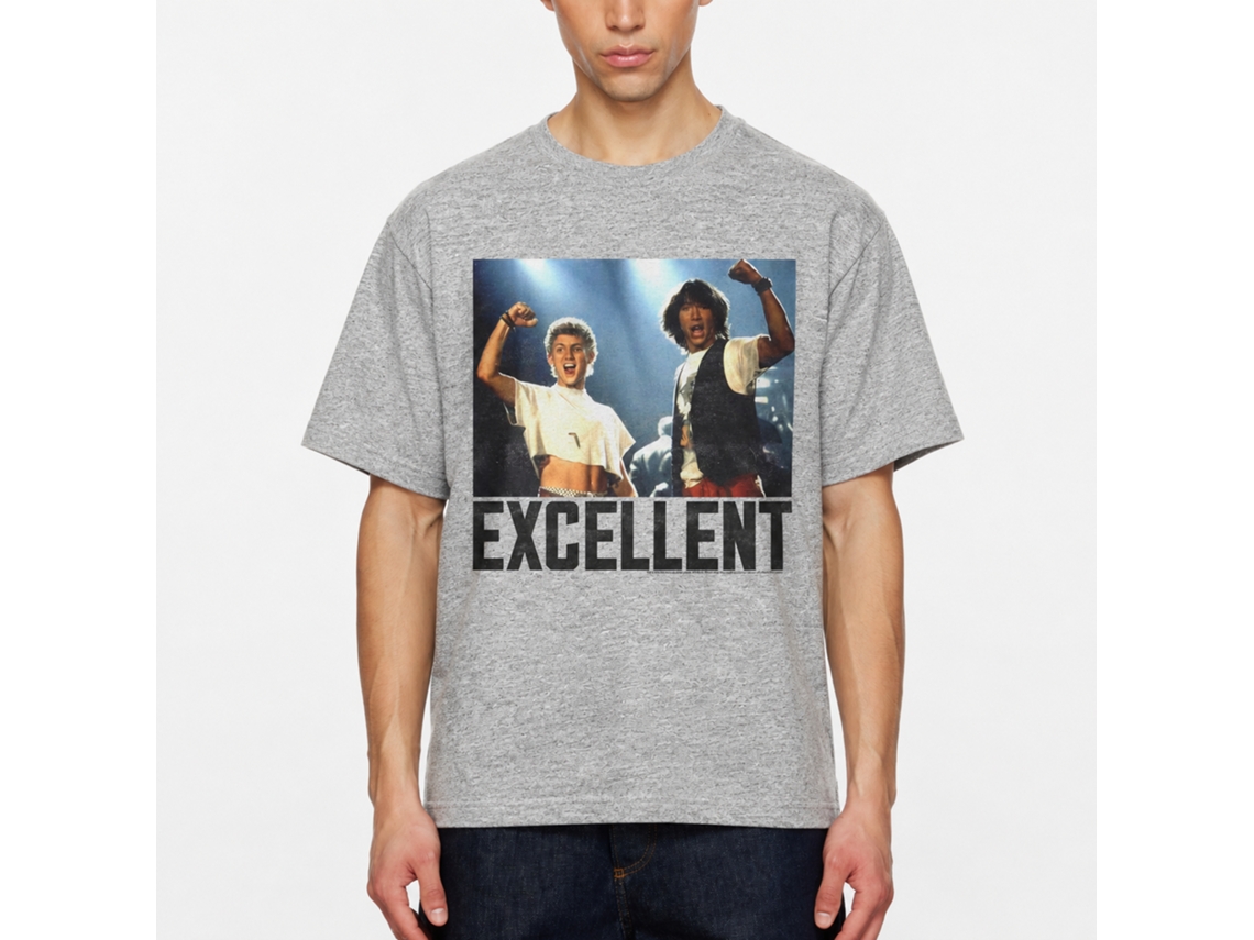 Rockinstone Bill And Ted Excellent Heather Gray Adult T-shirt Size:s