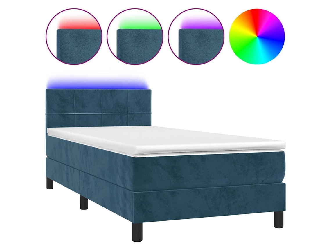 Box Spring Bed, Box Spring Beds Vidaxl Azul Veludo (100 X 200 Cm)