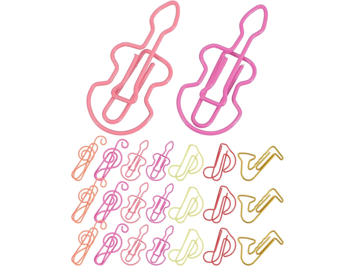 Clips Para Documentos De Escritório Stobaza Em Formato Notas Musicais, 60 Peças De Metal Colorido, Design Criativo E