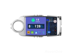 Auto Rádio Carro Bluetooth Autoradio 8GB RAM 128G ROM CarPlay Navegação GPS Ecrã Táctil RoverOne para Toyota Yaris 2012-2017  