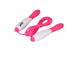 Corda De Pular Pvc Ajustável Com Contador Fitness Para Adultos E Estudantes Teste Esportivo Rosa
