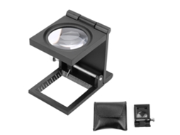 Lupa Plegable De 10x De Aleación De Zinc Con Regulador Vidrio Óptico Textil Led