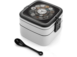 Marmita Bento De Camada Dupla, Empilhável, À Prova De Vazamentos, 1000ml, Com Colher, Recipiente Portátil De 2 Níveis