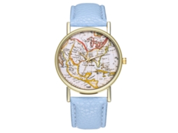 Relógio de Pulso Antigo Mapa de Moda Quartz Leisure com Pulseira de Couro Luminoso