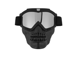 Óculos de proteção Skull Goggles Silver Modelo 836 para esportes ao ar livre e motociclismo.