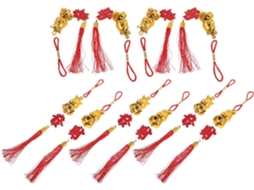 Conjunto 10 Pingentes Cavalo Zodíaco Plástico Dourado Decoração Elegante Chinês 2026 Amuleto Escritório GOKOCO