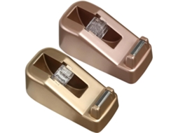 Dispensador de fita adesiva portátil Housoutil, conjunto de 2 peças, em plástico, com borda lisa e design leve, ideal para uso prático.