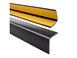 Perfil Angular Autoadesivo Quest Pvc 27x27 Mm, L-form, Preto E Prateado, 130 Cm