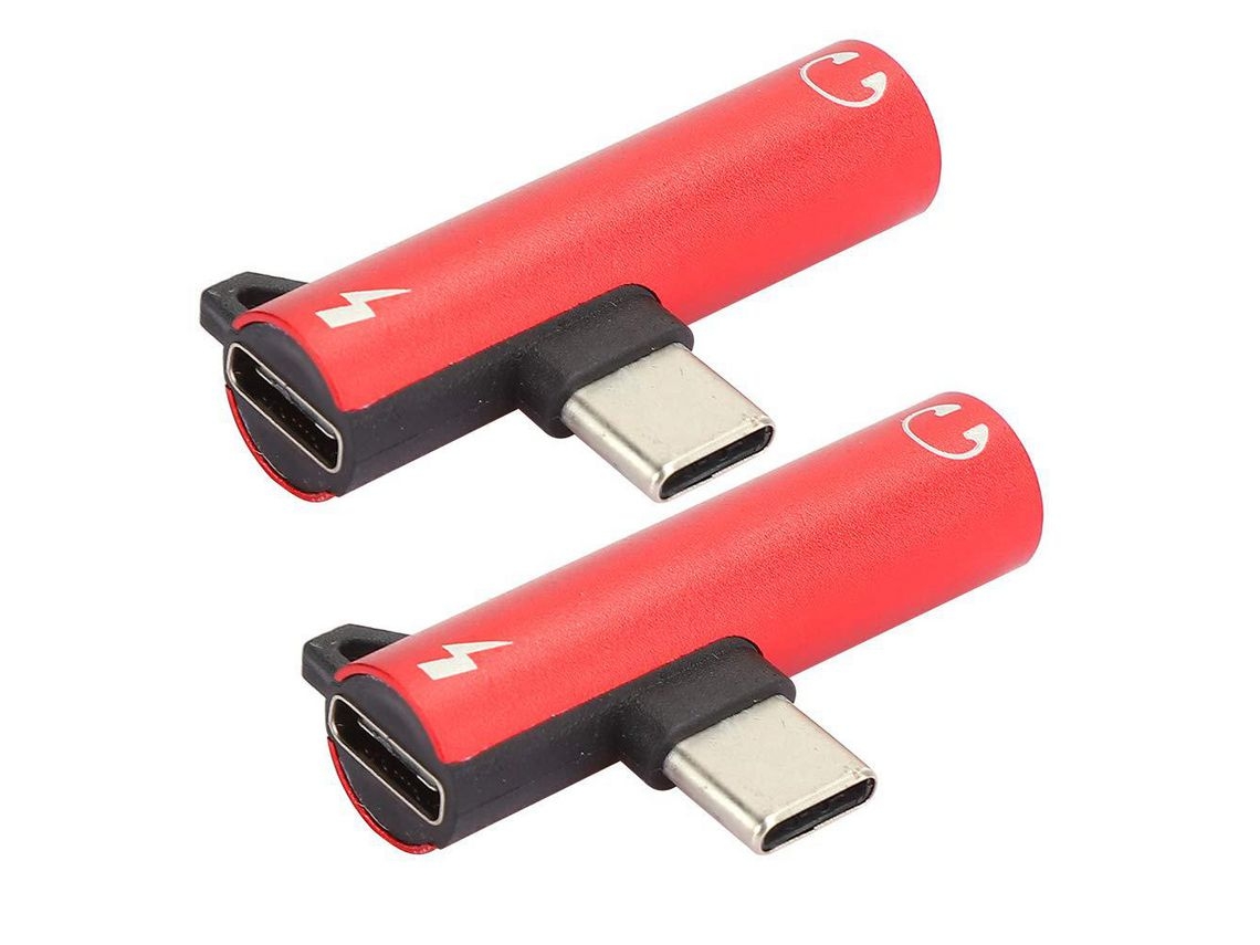 2 Peças 2 E 1 Usb-c Adaptador De Auriculares Adaptador Universal De Áudio Usb C A 3.5 Mmusb C Carregador Adaptador Distribuidor*