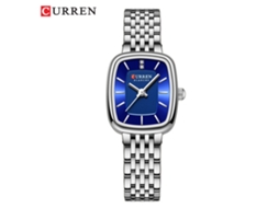 Relógio Feminino Quadrado À Prova D'água (branco E Azul), Modelo Simples E Casual.
