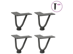 Vidaxl Pernas De Grampo Para Mesa De Centro 4 Peças Antracite 10 Cm Aço Maciço